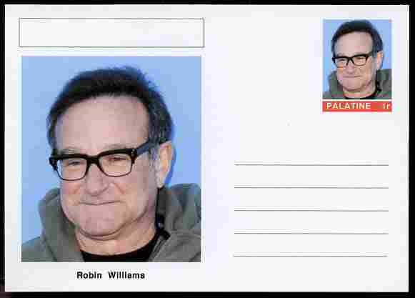 Palatine (Fantasy) Personalities - Robin Williams (comic actor) postal stationery card unused and fine