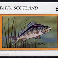 Staffa 1982 Fish #09 (Perch) imperf deluxe sheet (£2 value) unmounted mint
