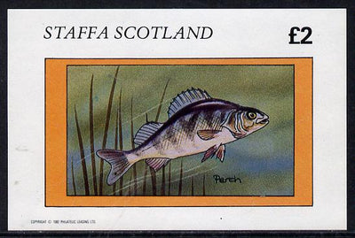 Staffa 1982 Fish #09 (Perch) imperf deluxe sheet (£2 value) unmounted mint