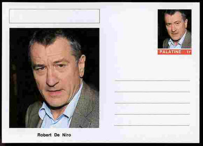 Palatine (Fantasy) Personalities - Robert De Niro (actor) postal stationery card unused and fine