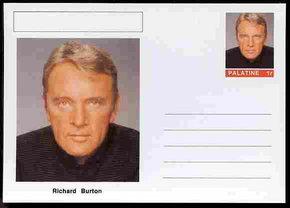 Palatine (Fantasy) Personalities - Richard Burton (actor) postal stationery card unused and fine