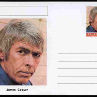 Palatine (Fantasy) Personalities - James Coburn (actor) postal stationery card unused and fine
