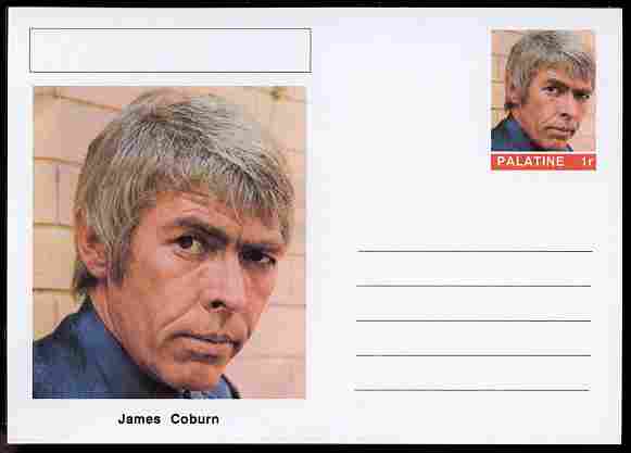Palatine (Fantasy) Personalities - James Coburn (actor) postal stationery card unused and fine
