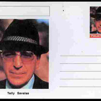Palatine (Fantasy) Personalities - Telly Savalas (actor) postal stationery card unused and fine