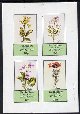 Eynhallow 1981 Flowers #02 (Cowslip, Lady's Smock, violet & Poppy) imperf,set of 4 values (10p to 75p) unmounted mint