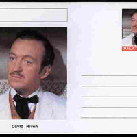 Palatine (Fantasy) Personalities - David Niven (actor) postal stationery card unused and fine