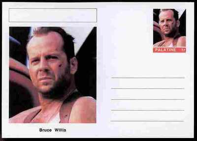 Palatine (Fantasy) Personalities - Bruce Willis (actor) postal stationery card unused and fine