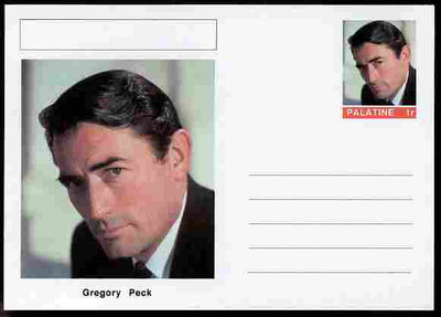 Palatine (Fantasy) Personalities - Gregory Peck (actor) postal stationery card unused and fine