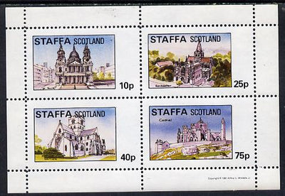 Staffa 1981 Cathedrals (St Pauls, Rochester, Carlisle & Cashel) perf,set of 4 values (10p to 75p) unmounted mint