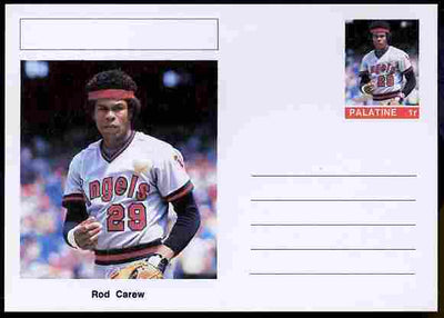 Palatine (Fantasy) Personalities - Rod Carew (baseball) postal stationery card unused and fine