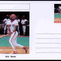 Palatine (Fantasy) Personalities - Eric Davis (baseball) postal stationery card unused and fine
