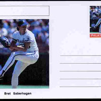 Palatine (Fantasy) Personalities - Bret Saberhagen (baseball) postal stationery card unused and fine