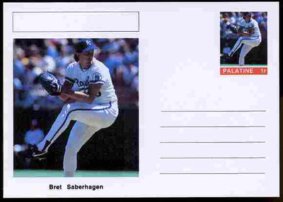 Palatine (Fantasy) Personalities - Bret Saberhagen (baseball) postal stationery card unused and fine
