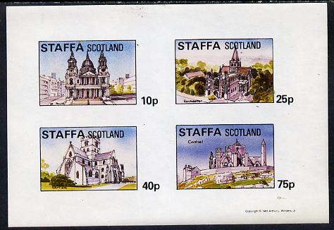 Staffa 1981 Cathedrals (St Pauls, Rochester, Carlisle & Cashel) imperf,set of 4 values (10p to 75p) unmounted mint