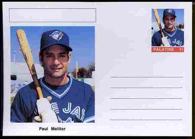 Palatine (Fantasy) Personalities - Paul Molitor (baseball) postal stationery card unused and fine