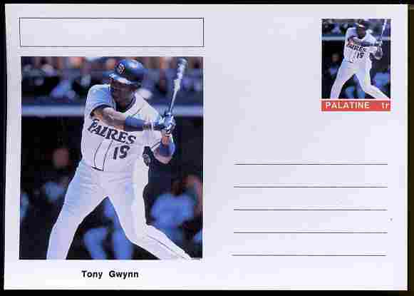 Palatine (Fantasy) Personalities - Tony Gwynn (baseball) postal stationery card unused and fine