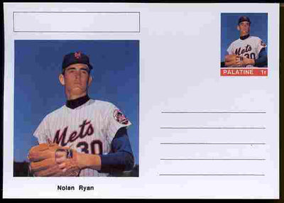Palatine (Fantasy) Personalities - Nolan Ryan (baseball) postal stationery card unused and fine