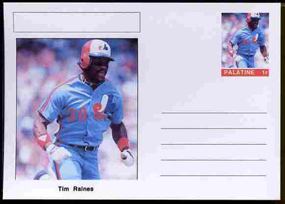Palatine (Fantasy) Personalities - Tim Raines (baseball) postal stationery card unused and fine