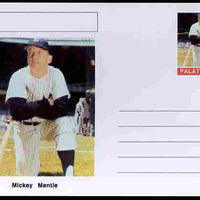 Palatine (Fantasy) Personalities - Mickey Mantle (baseball) postal stationery card unused and fine