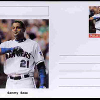 Palatine (Fantasy) Personalities - Sammy Sosa (baseball) postal stationery card unused and fine
