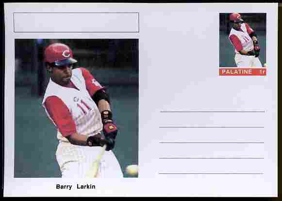 Palatine (Fantasy) Personalities - Barry Larkin (baseball) postal stationery card unused and fine