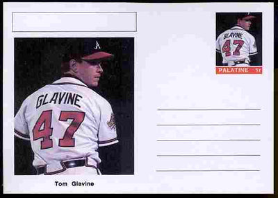 Palatine (Fantasy) Personalities - Tom Glavine (baseball) postal stationery card unused and fine