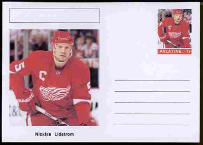 Palatine (Fantasy) Personalities - Nicklas Lidstrom (ice hockey) postal stationery card unused and fine