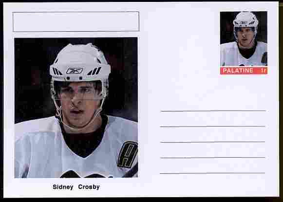 Palatine (Fantasy) Personalities - Sidney Crosby (ice hockey) postal stationery card unused and fine