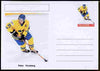 Palatine (Fantasy) Personalities - Peter Forsberg (ice hockey) postal stationery card unused and fine