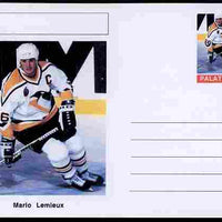 Palatine (Fantasy) Personalities - Mario Lemieux (ice hockey) postal stationery card unused and fine