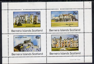 Bernera 1981 Castles (Downton, Holy Is, Edinburgh & Dunster) perf set of 4 values (10p to 75p) unmounted mint