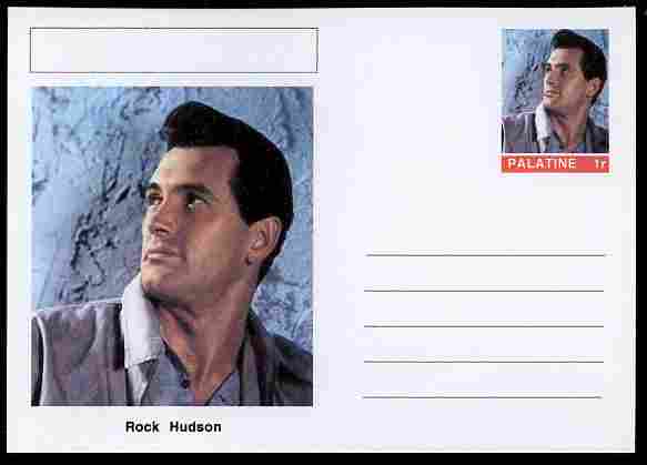 Palatine (Fantasy) Personalities - Rock Hudson (actor) postal stationery card unused and fine
