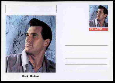 Palatine (Fantasy) Personalities - Rock Hudson (actor) postal stationery card unused and fine