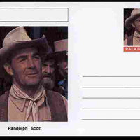 Palatine (Fantasy) Personalities - Randolph Scott (actor) postal stationery card unused and fine
