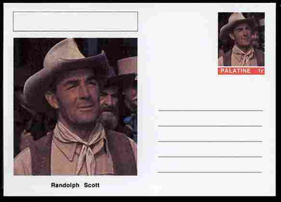Palatine (Fantasy) Personalities - Randolph Scott (actor) postal stationery card unused and fine