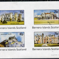 Bernera 1981 Castles (Downton, Holy Is, Edinburgh & Dunster) imperf,set of 4 values (10p to 75p) unmounted mint