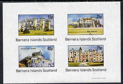Bernera 1981 Castles (Downton, Holy Is, Edinburgh & Dunster) imperf,set of 4 values (10p to 75p) unmounted mint