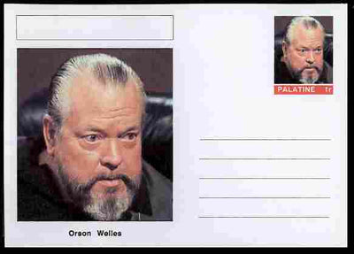 Palatine (Fantasy) Personalities - Orson Welles (actor) postal stationery card unused and fine