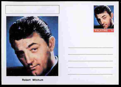 Palatine (Fantasy) Personalities - Robert Mitchum (actor) postal stationery card unused and fine