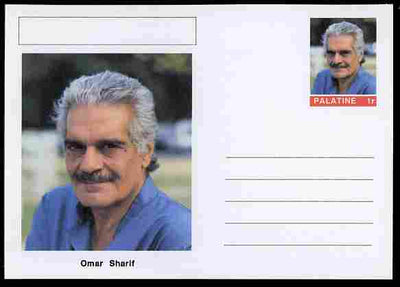 Palatine (Fantasy) Personalities - Omar Sharif (actor) postal stationery card unused and fine