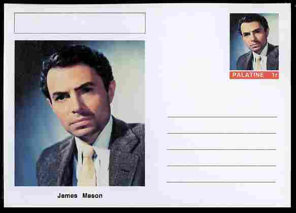 Palatine (Fantasy) Personalities - James Mason (actor) postal stationery card unused and fine