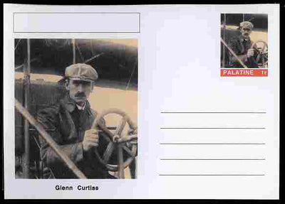 Palatine (Fantasy) Personalities - Glenn Curtiss (aviation pioneer) postal stationery card unused and fine