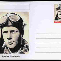 Palatine (Fantasy) Personalities - Charles Lindbergh (aviation pioneer) postal stationery card unused and fine