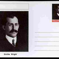Palatine (Fantasy) Personalities - Orville Wright (aviation pioneer) postal stationery card unused and fine