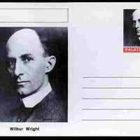Palatine (Fantasy) Personalities - Wilbur Wright (aviation pioneer) postal stationery card unused and fine