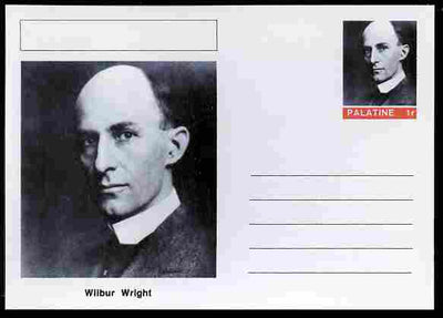 Palatine (Fantasy) Personalities - Wilbur Wright (aviation pioneer) postal stationery card unused and fine