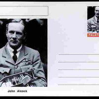Palatine (Fantasy) Personalities - John Alcock (aviation pioneer) postal stationery card unused and fine