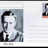 Palatine (Fantasy) Personalities - Arthur Brown (aviation pioneer) postal stationery card unused and fine