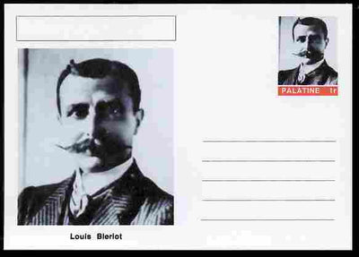 Palatine (Fantasy) Personalities - Louis Bleriot (aviation pioneer) postal stationery card unused and fine