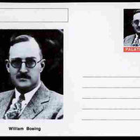 Palatine (Fantasy) Personalities - William Boeing (aviation pioneer) postal stationery card unused and fine